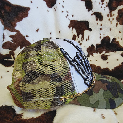 Hippies and Cowboys Camo Western Trucker Hat Snapback Custom Patches