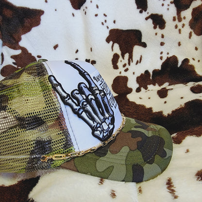 Hippies and Cowboys Camo Western Trucker Hat Snapback Custom Patches