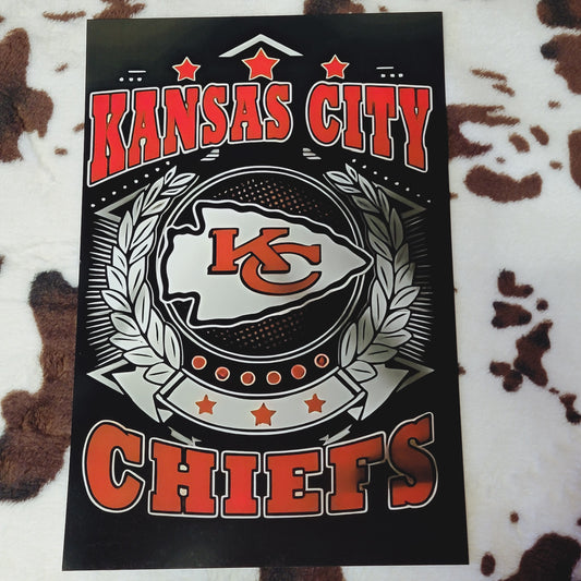 Kansas City Chiefs Football Metal Sign
