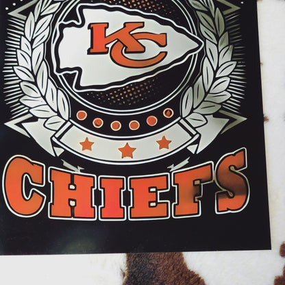 Kansas City Chiefs Football Metal Sign