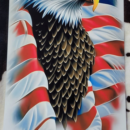 Eagle American Flag Metal Sign