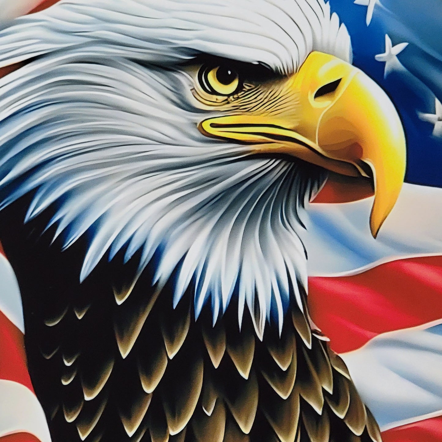 Eagle American Flag Metal Sign