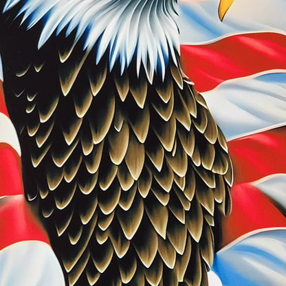 Eagle American Flag Metal Sign