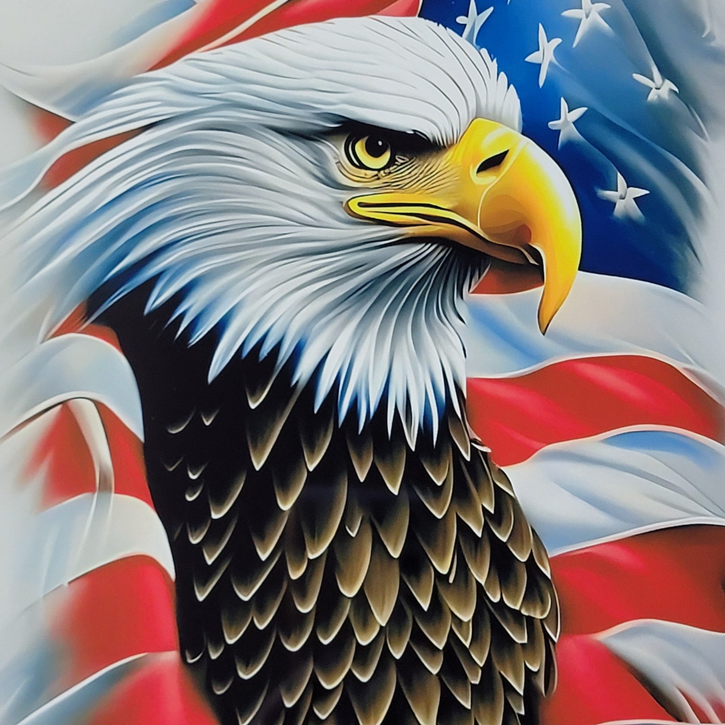 Eagle American Flag Metal Sign