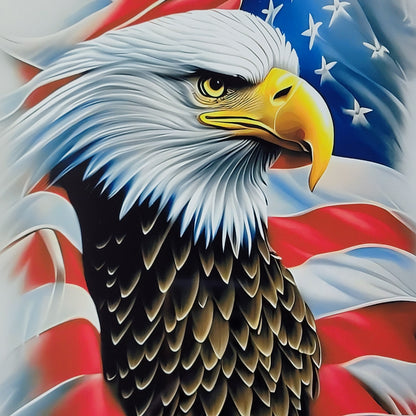 Eagle American Flag Metal Sign