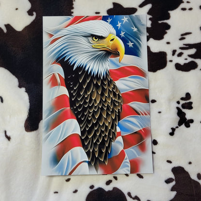 Eagle American Flag Metal Sign