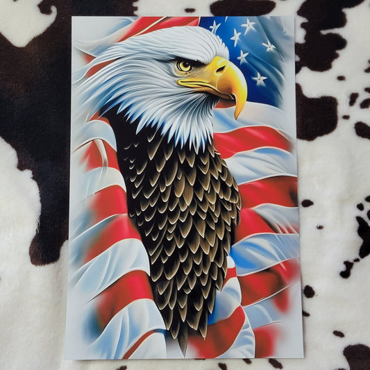 Eagle American Flag Metal Sign