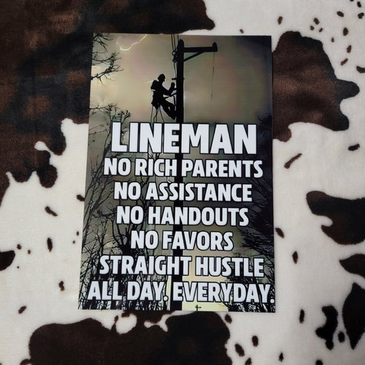 Lineman Power Pole Metal Sign