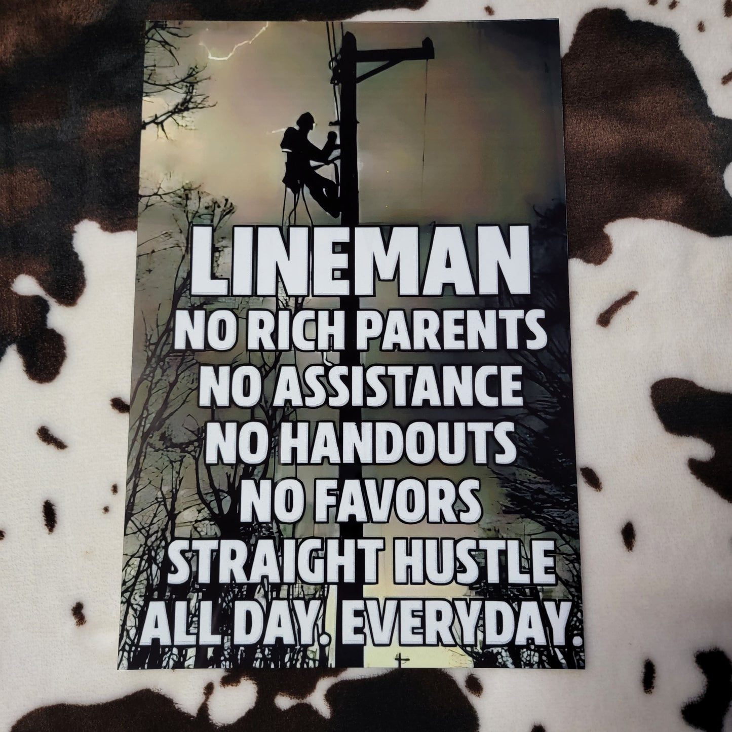Lineman Power Pole Metal Sign