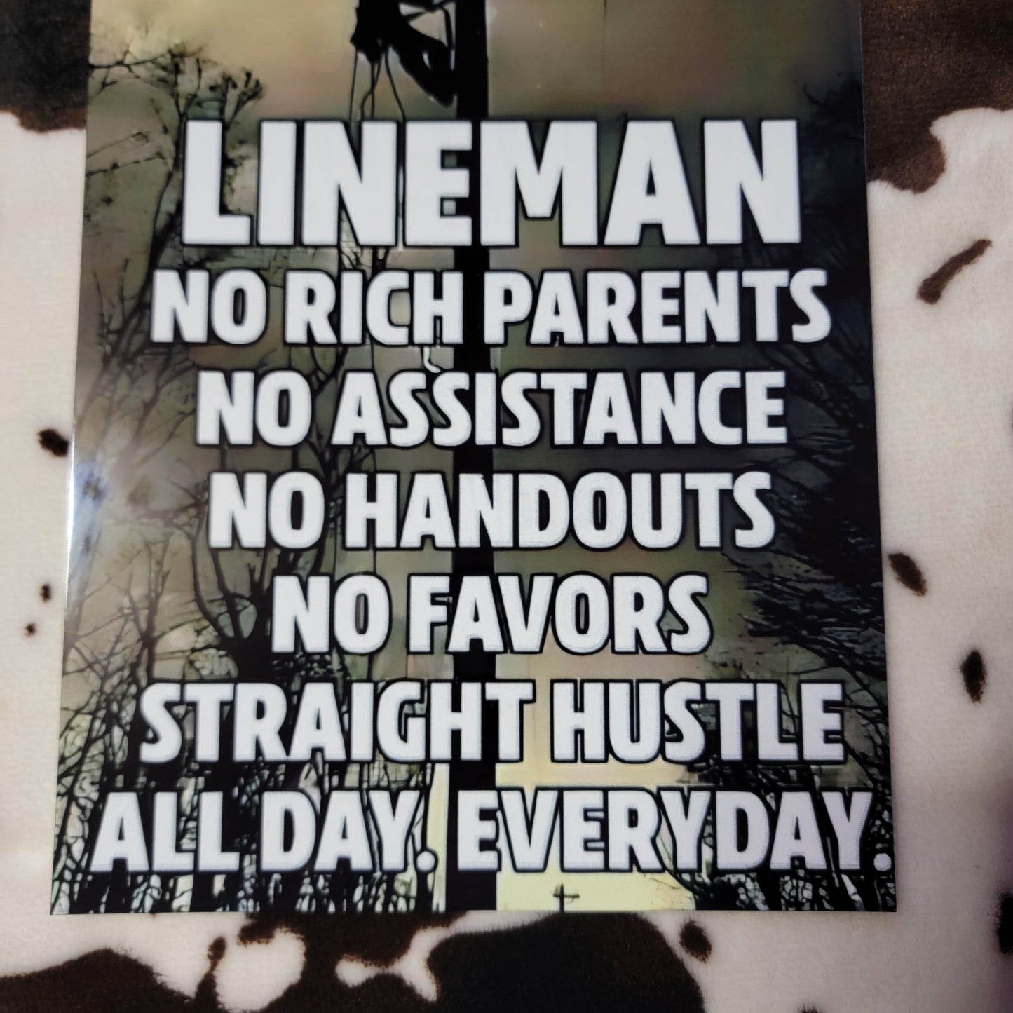 Lineman Power Pole Metal Sign
