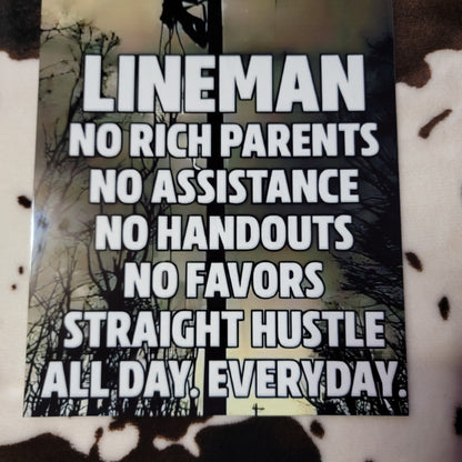 Lineman Power Pole Metal Sign