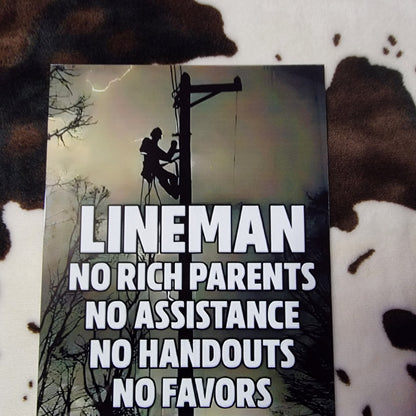 Lineman Power Pole Metal Sign