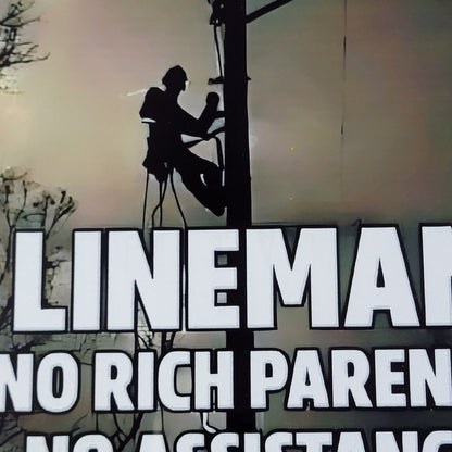 Lineman Power Pole Metal Sign