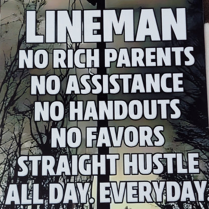 Lineman Power Pole Metal Sign