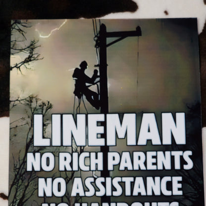 Lineman Power Pole Metal Sign