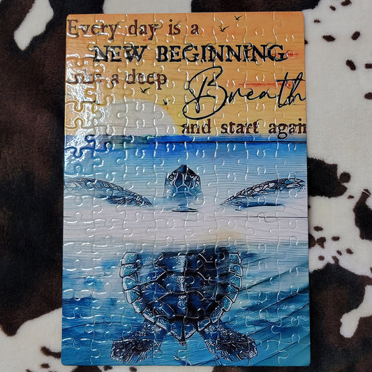 Turtle New Beginning 120 PC Handmade Jigsaw Puzzle