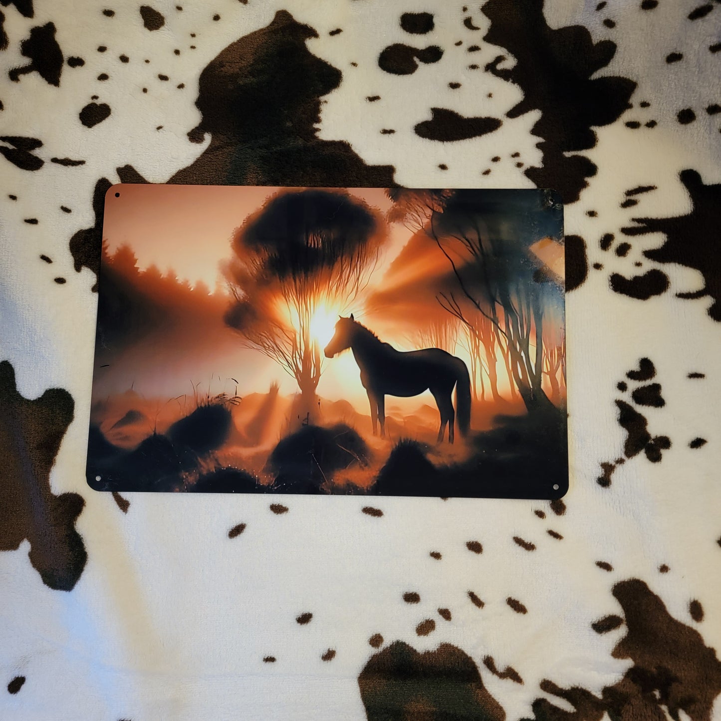 Sunrise Horse Western Animal Metal Sign