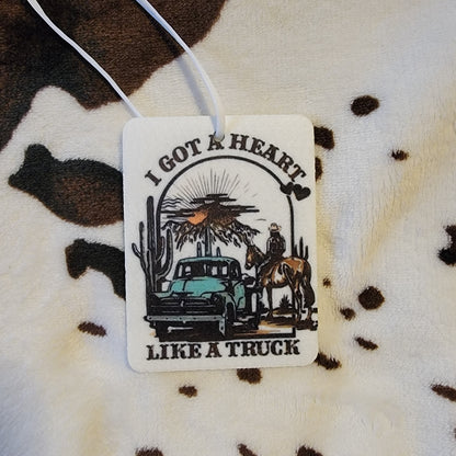 Heart Like A Truck Unscented Car Air Freshener Freshie