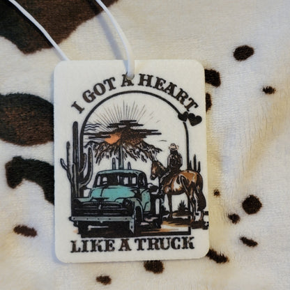 Heart Like A Truck Unscented Car Air Freshener Freshie