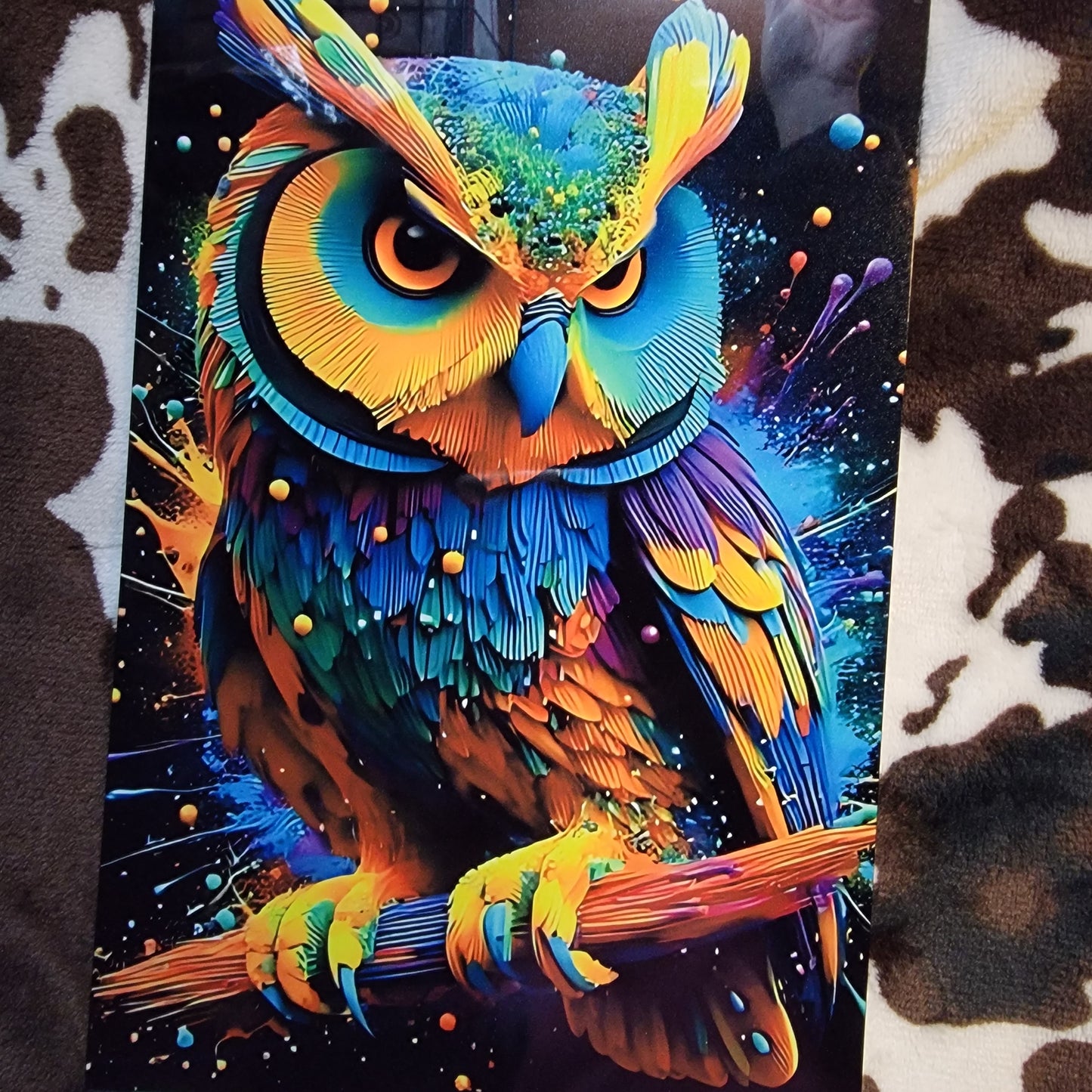 Colorful Owl Bird Metal Sign