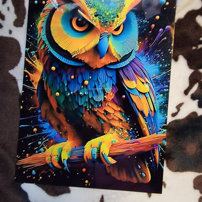 Colorful Owl Bird Metal Sign