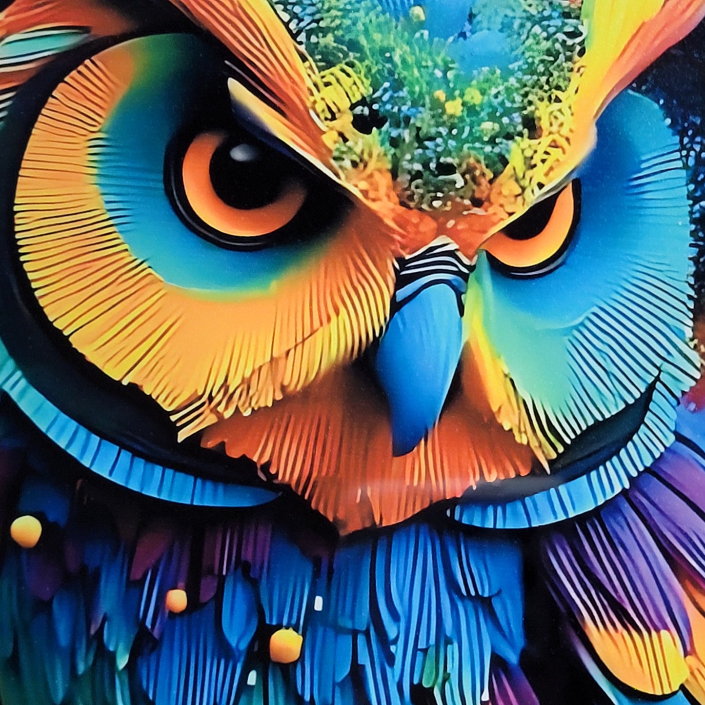 Colorful Owl Bird Metal Sign