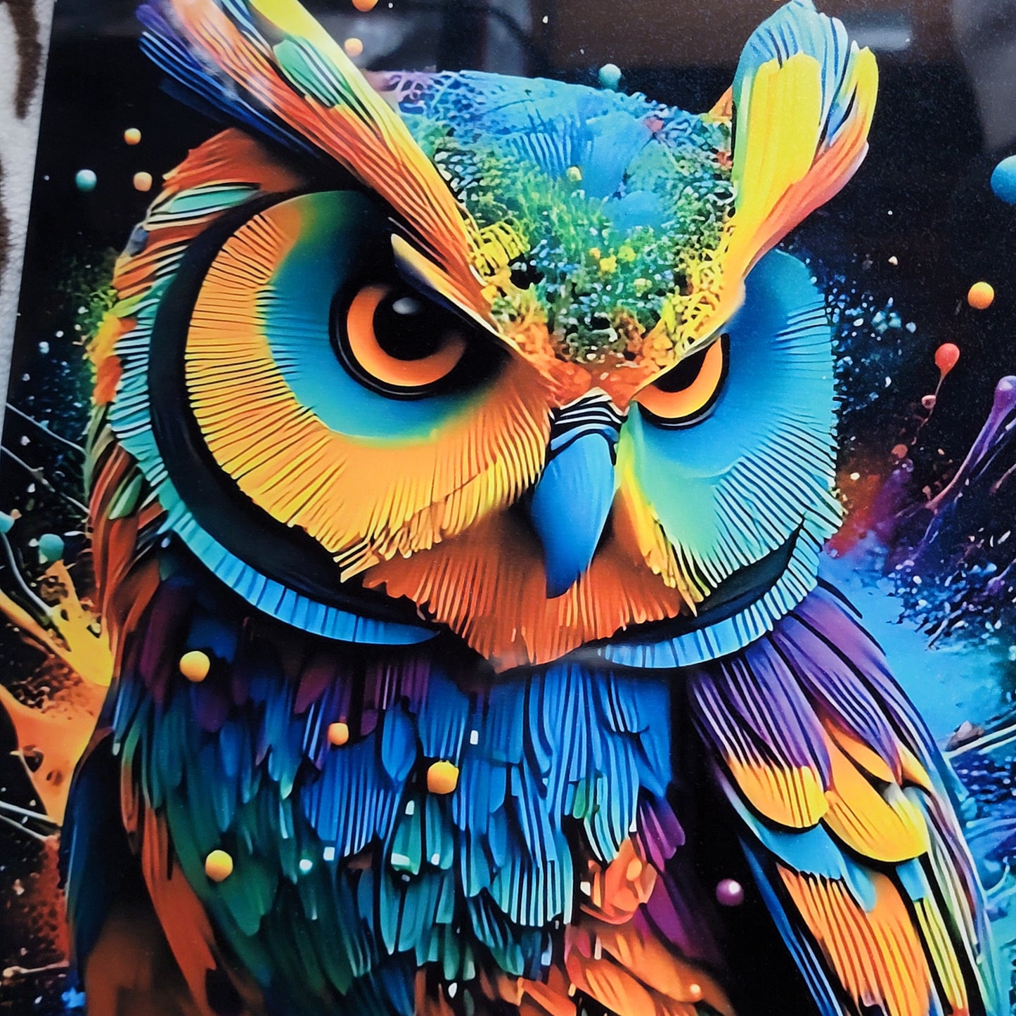 Colorful Owl Bird Metal Sign