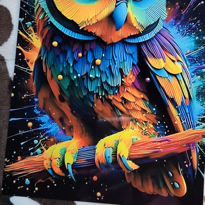 Colorful Owl Bird Metal Sign