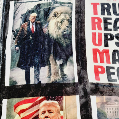 Trump President Fleece Blanket 9 Panel Custom Photo Throw Blanket