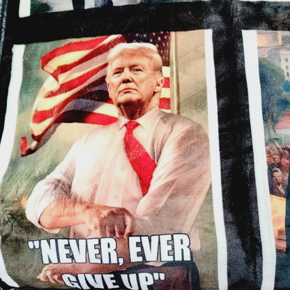 Trump President Fleece Blanket 9 Panel Custom Photo Throw Blanket