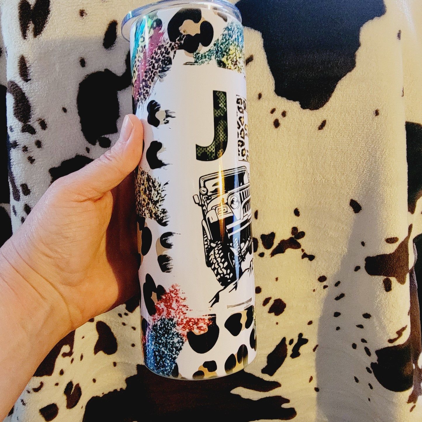 Animal Print Jeep Life 20oz Skinny Tumbler