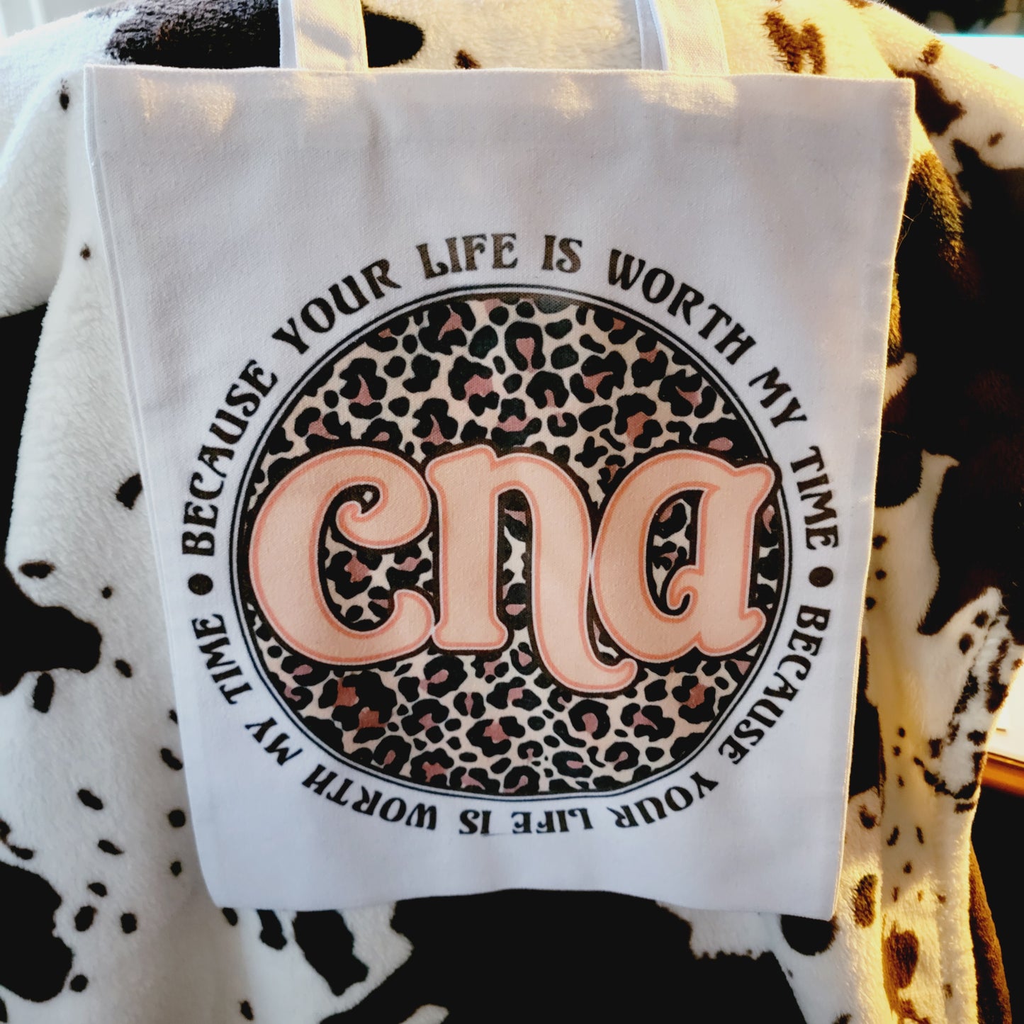 CNA Animal Print Canvas Tote Bag