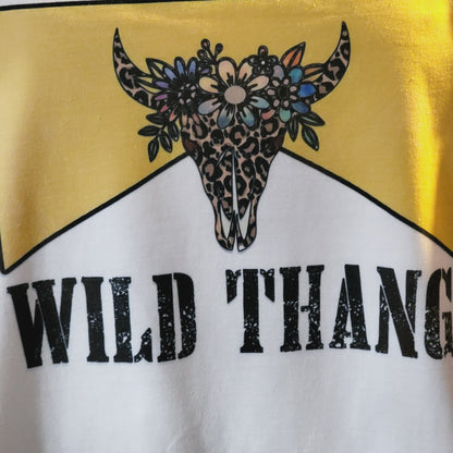 Wild Thang Bull Skull Western Tee Shirt