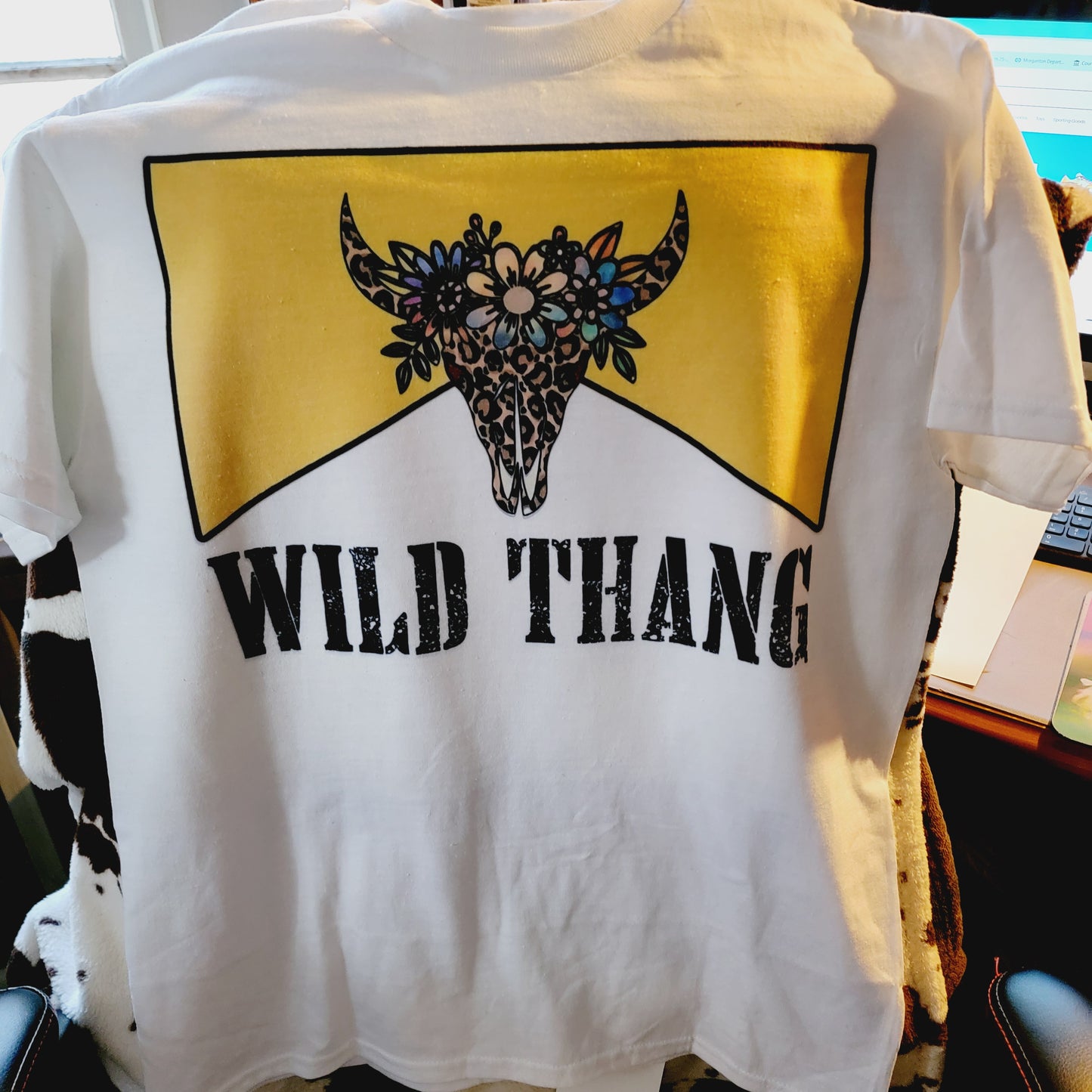 Wild Thang Bull Skull Western Tee Shirt