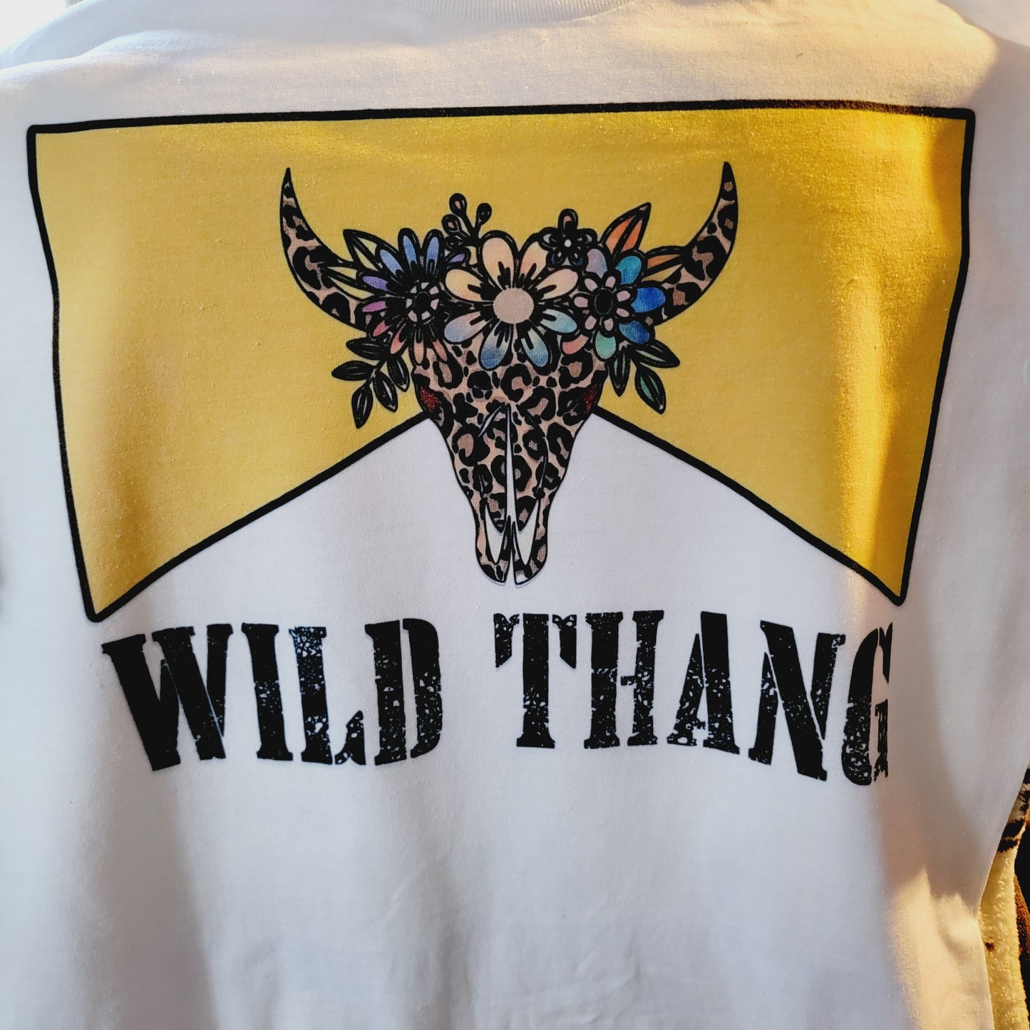 Wild Thang Bull Skull Western Tee Shirt