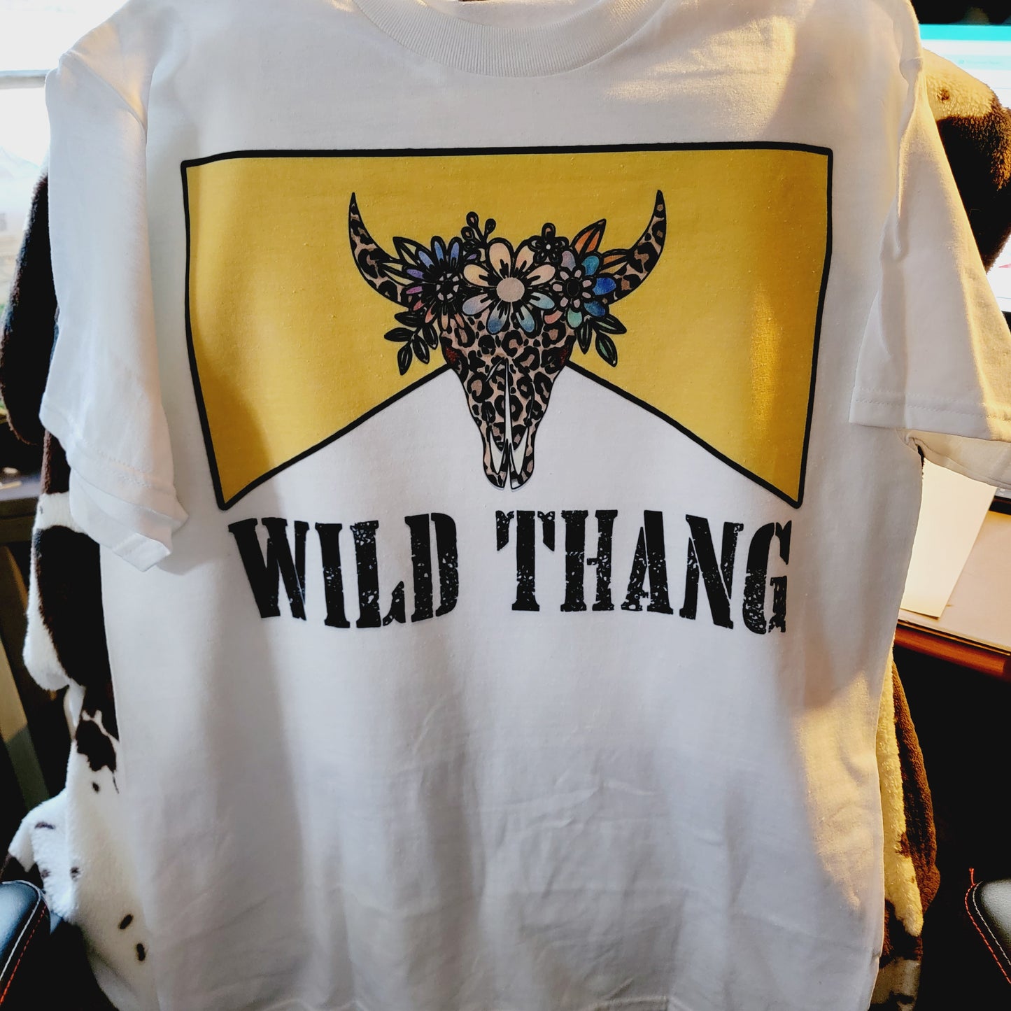 Wild Thang Bull Skull Western Tee Shirt