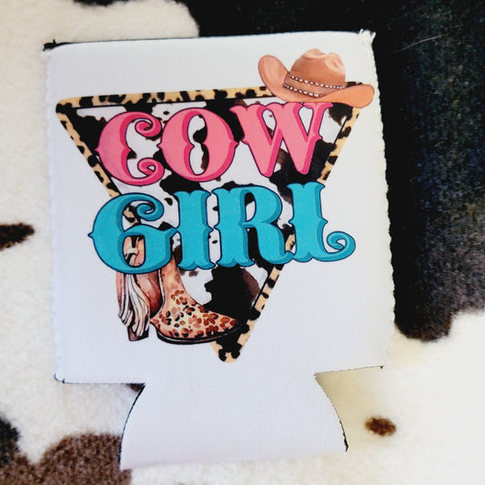 Cow Girl Can Cooler Drink Koozie