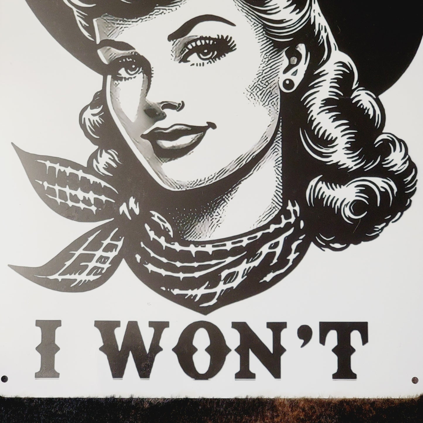 The Hell I Want Western Metal Sign