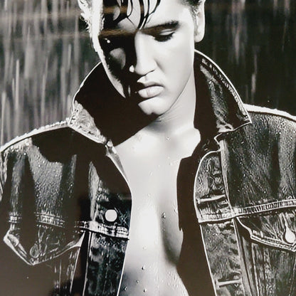 Elvis In The Rain Black Metal Sign