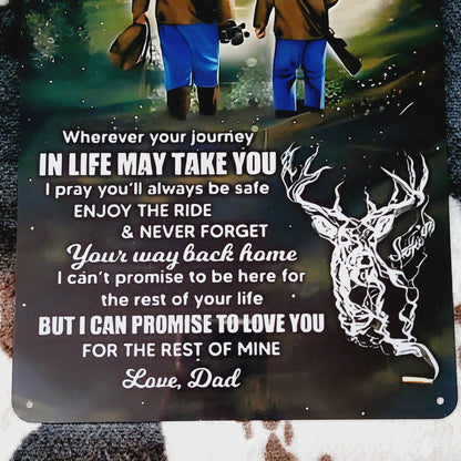 To My Son Love Dad Quote Metal Sign