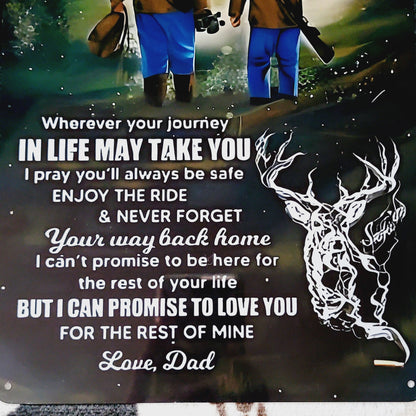 To My Son Love Dad Quote Metal Sign