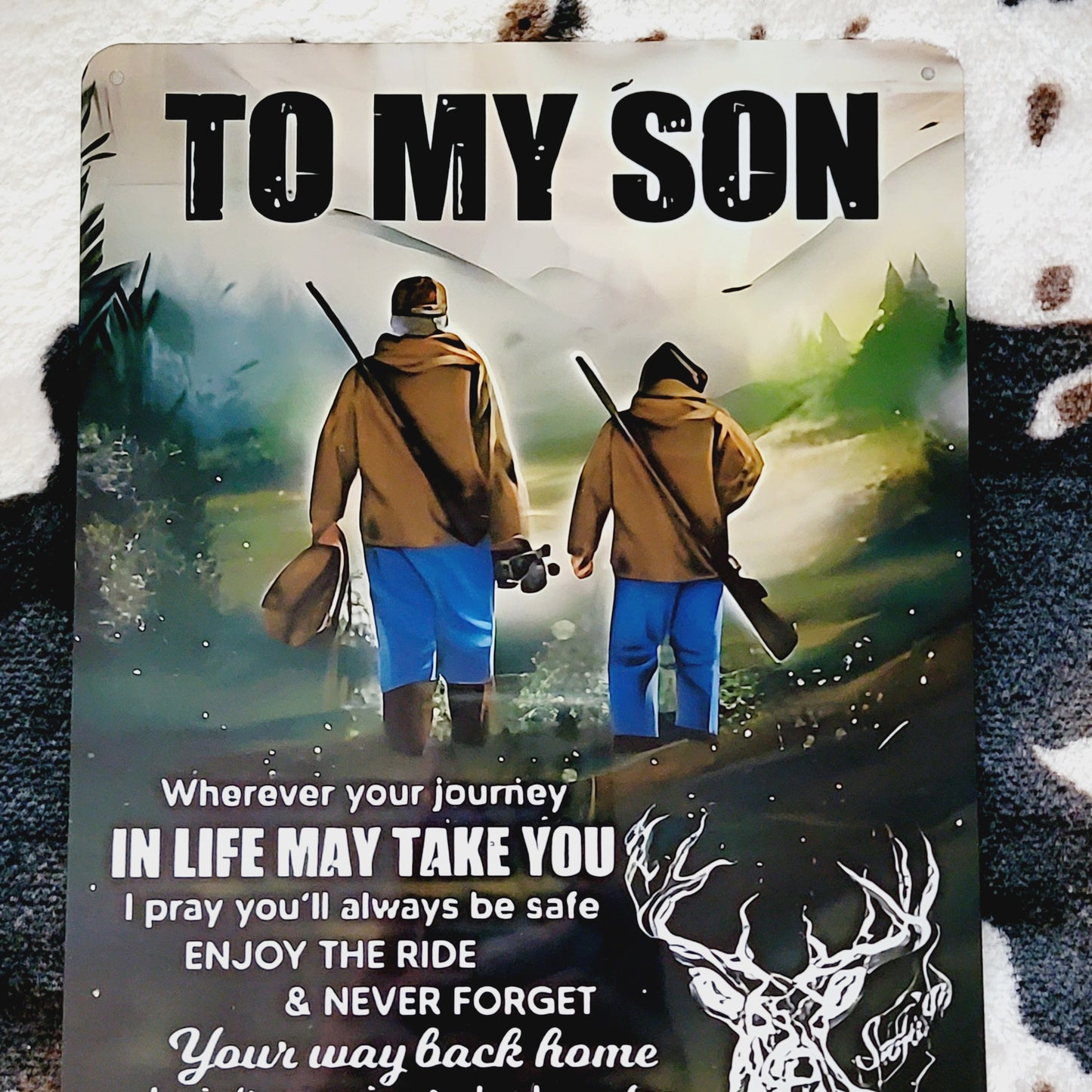 To My Son Love Dad Quote Metal Sign