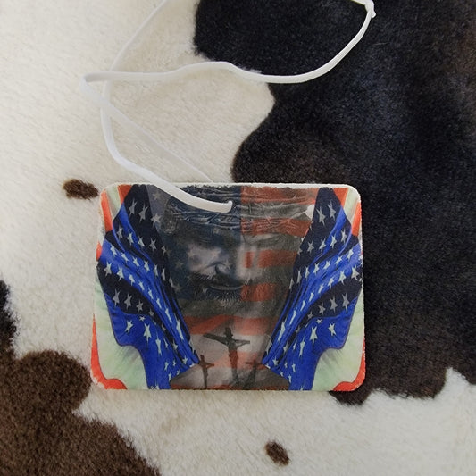 USA Cross Flag Unscented Car Air Freshener
