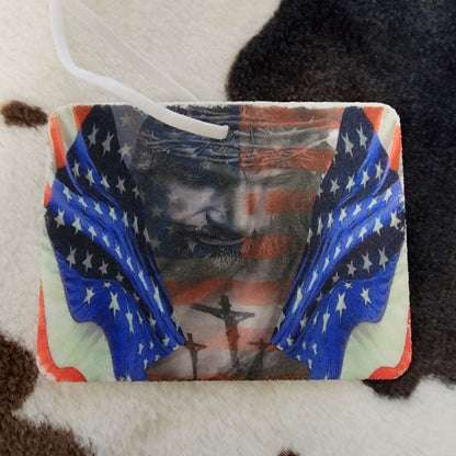 USA Cross Flag Unscented Car Air Freshener