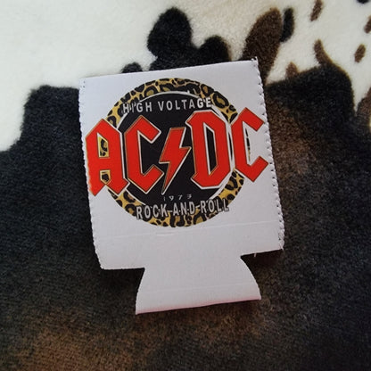 Leopard AC DC Can Cooler Drink Koozie