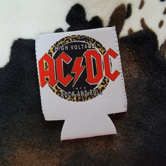 Leopard AC DC Can Cooler Drink Koozie