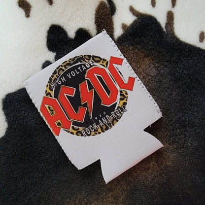 Leopard AC DC Can Cooler Drink Koozie