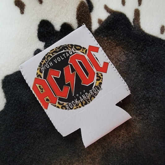 Leopard AC DC Can Cooler Drink Koozie