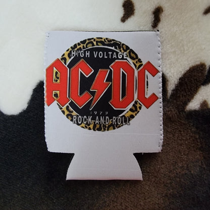 Leopard AC DC Can Cooler Drink Koozie