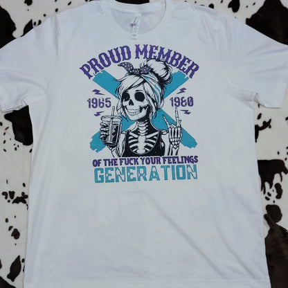 Proud Member GenX Skull Western Tee Shirt